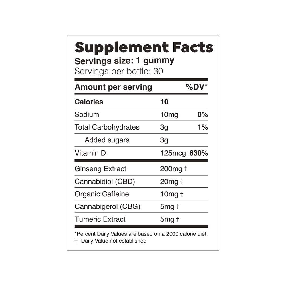 RISE CBD + CBG + Adaptogen Gummies 30-count - Wild By Nature CBD